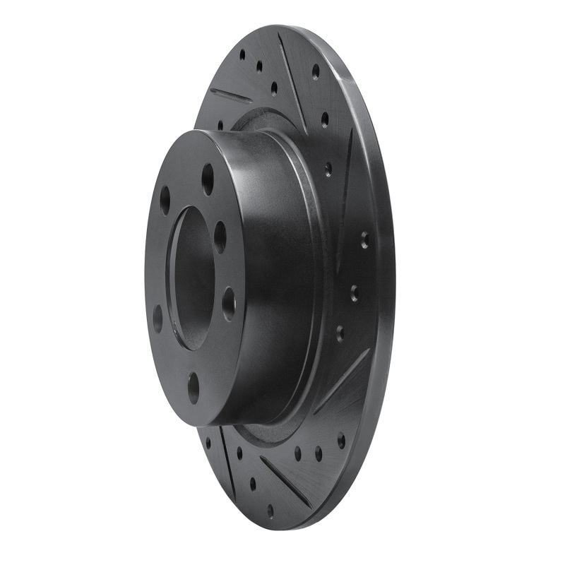 Mini Cooper Countryman Brake Rotor (1) - Rear Right - R1 Concepts - Drilled & Slotted - Black - `11-`16